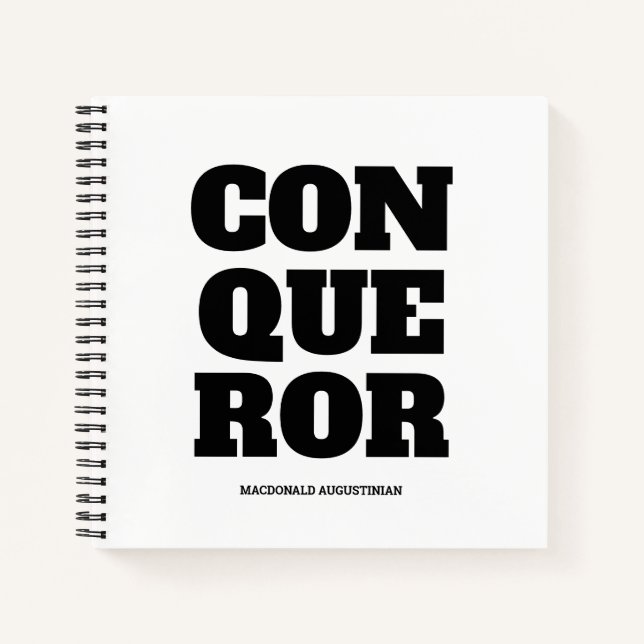 CONQUEROR Personalised Motivational Notebook (Front)