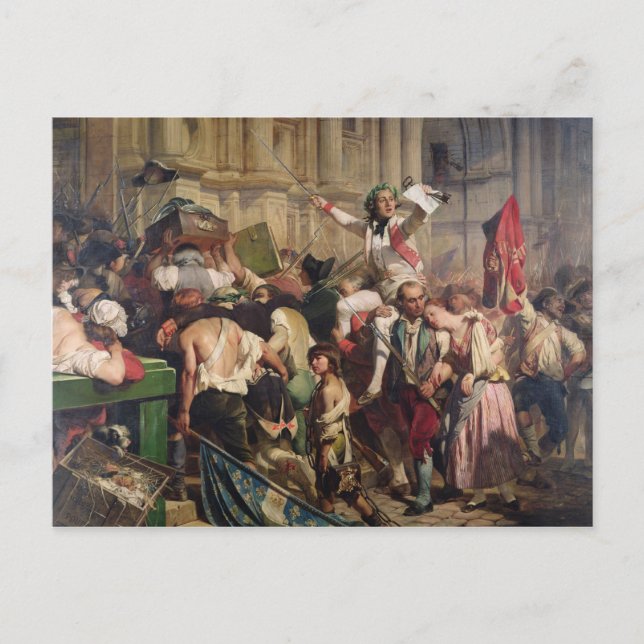 Conquerors of  Bastille before the Hotel de Postcard (Front)