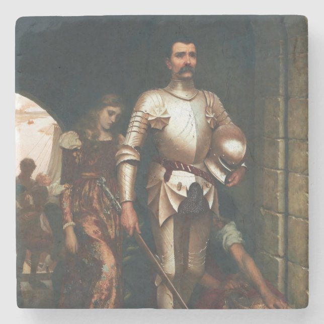 Conquest (Mediaeval Knight Triumphant) Stone Coaster (Front)