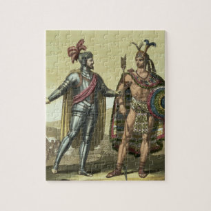 Conquistador with a Native American Chief (colour Jigsaw Puzzle