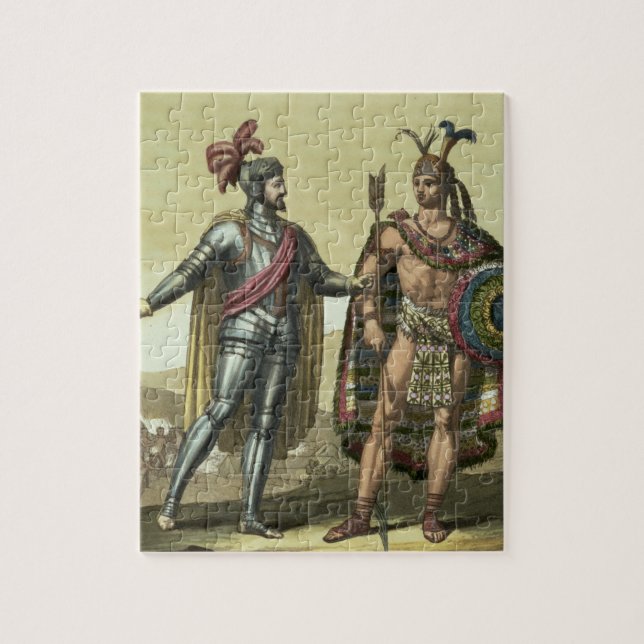 Conquistador with a Native American Chief (colour Jigsaw Puzzle (Vertical)