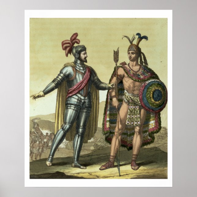 Conquistador with a Native American Chief (colour Poster (Front)