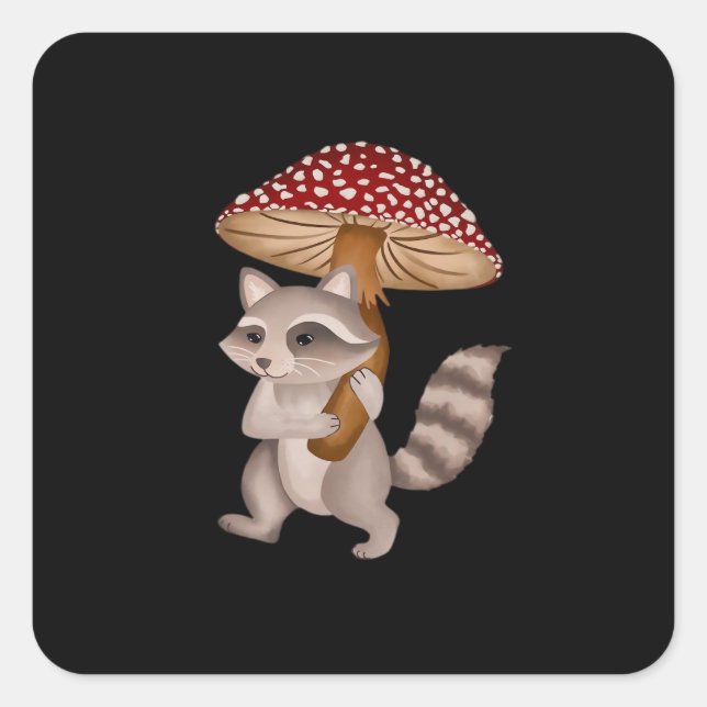 Conrad The Raccoon Classic Square Sticker (Front)