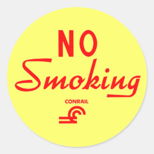 Conrail No Smoking Sign Classic Round Sticker