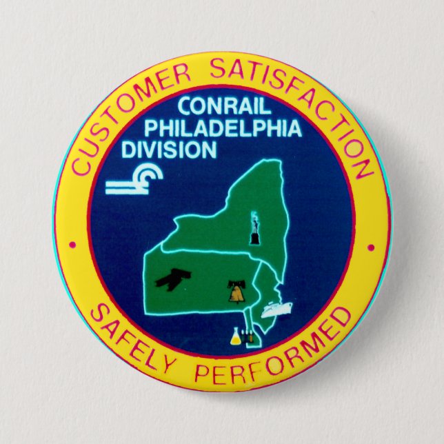 Conrail Philadelphia Division  7.5 Cm Round Badge (Front)