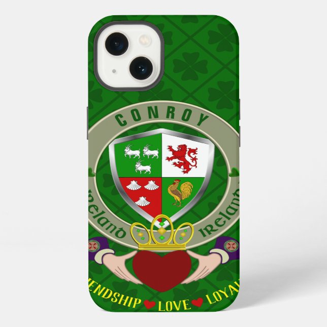 Conroy Irish Shield & Claddagh Personalised       iPhone Case (Back)