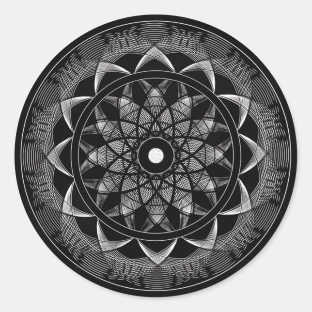 Consciousness - Sacred Geometry Mandala Classic Round Sticker (Front)