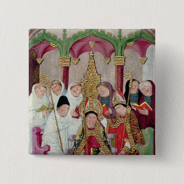 Consecration of a Bishop, Valencian School 15 Cm Square Badge (Front)