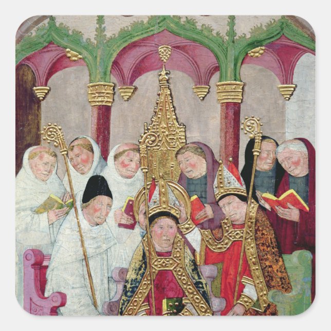 Consecration of a Bishop, Valencian School Square Sticker (Front)