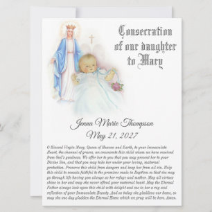 Consecration of our Baby Son Blessed Virgin Mary Holiday Card
