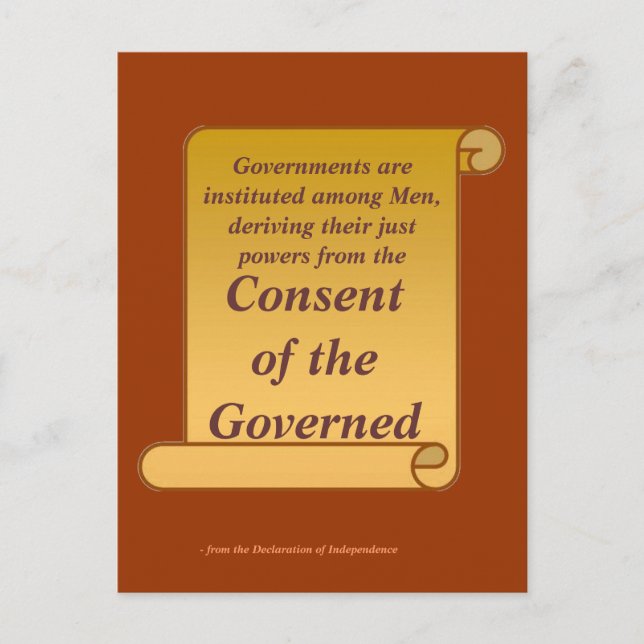 Consent of the Governed Postcard (Front)