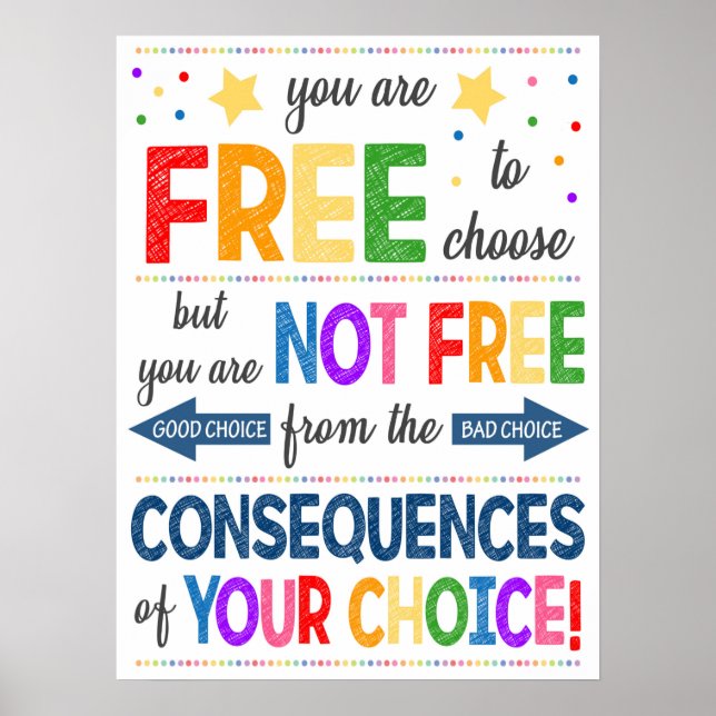 Consequences Rainbow Classroom Poster (Front)
