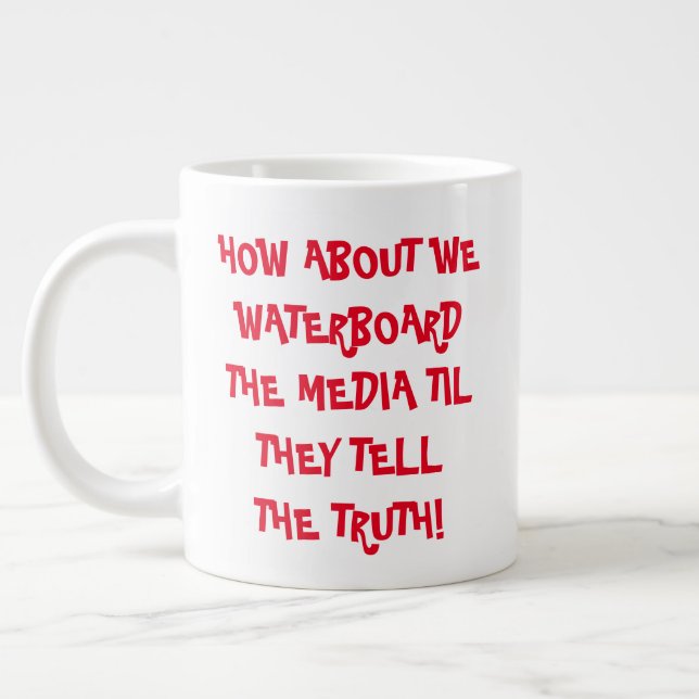 Conservative Anti Leftist Mainstream Media Bias Large Coffee Mug (Left)