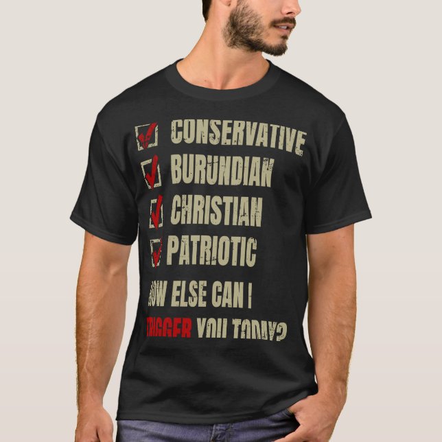 Conservative Burundian Christian Patriotic T-Shirt (Front)