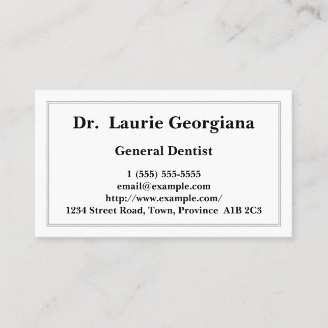 Conservative General Dentist Business Card (Front)
