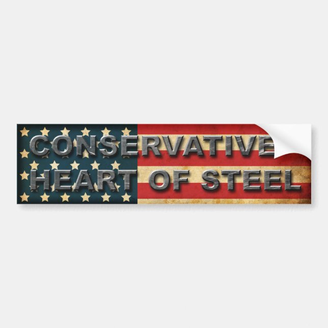 Conservative heart of steel bumper sticker (Front)