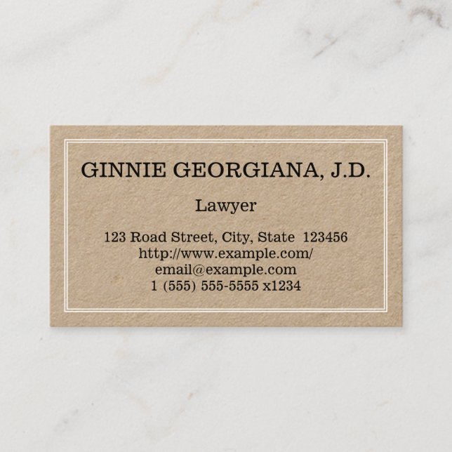 Conservative Lawyer Business Card (Front)