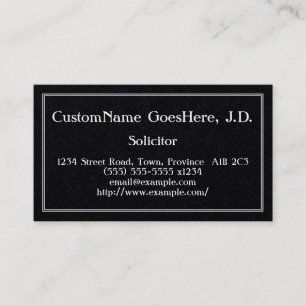 Conservative & Low-Key Solicitor Business Card