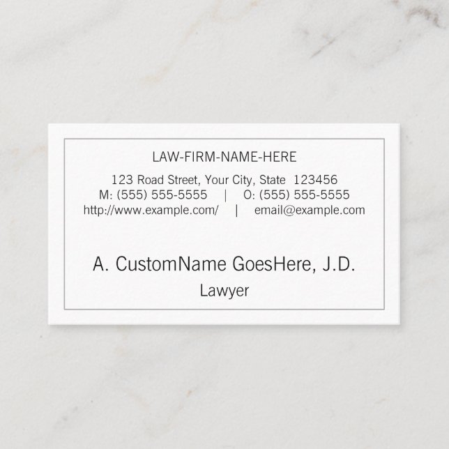Conservative, Neutral Business Card (Front)