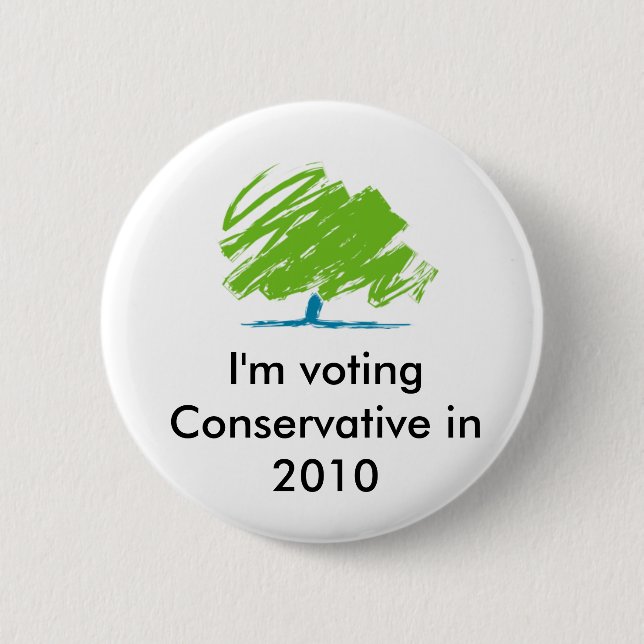 conservative_party_logo, I'm voting Conservativ... 6 Cm Round Badge (Front)