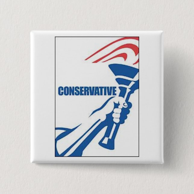 Conservative Party Torch Logo 15 Cm Square Badge (Front)