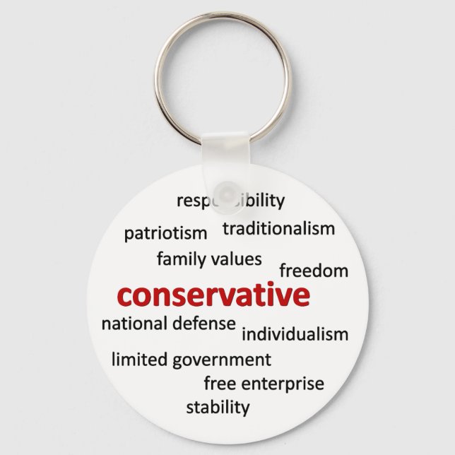 Conservative philosophy and values key ring (Front)