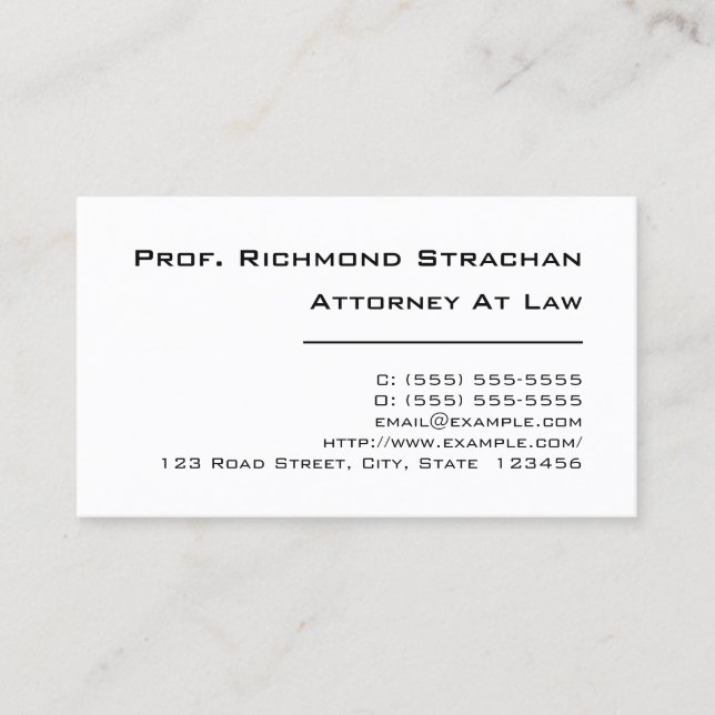 Conservative, Plain & Dapper Business Card (Front)