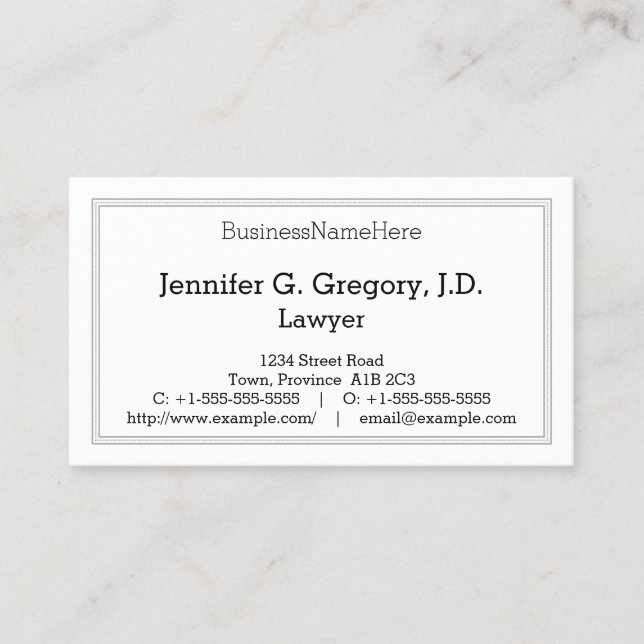 Conservative, Professional Business Card (Front)