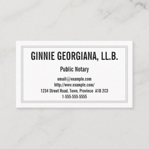 Conservative Public Notary Business Card