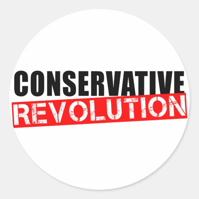 Conservative Revolution Classic Round Sticker (Front)