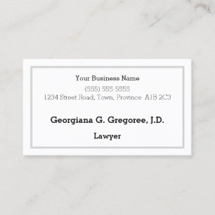 Conservative, Simple, and Plain Business Card