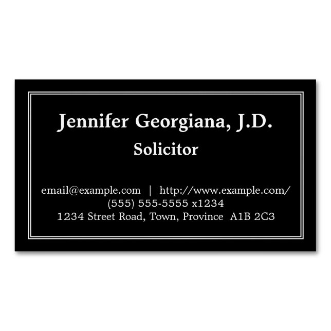 Conservative Solicitor Magnetic Business Card (Front)