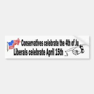 Conservative vs. Liberal Bumper Sticker