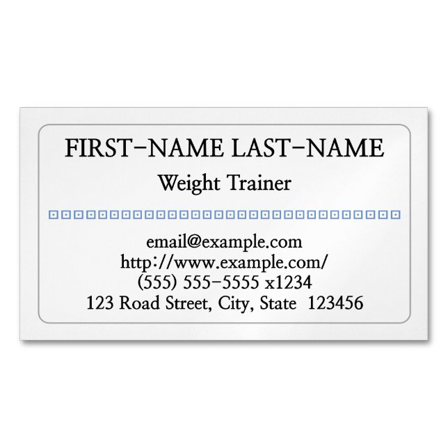 Conservative Weight Trainer Magnetic Business Card (Front)