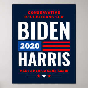 Conservatives for Biden Harris 2020 Campaign Poster
