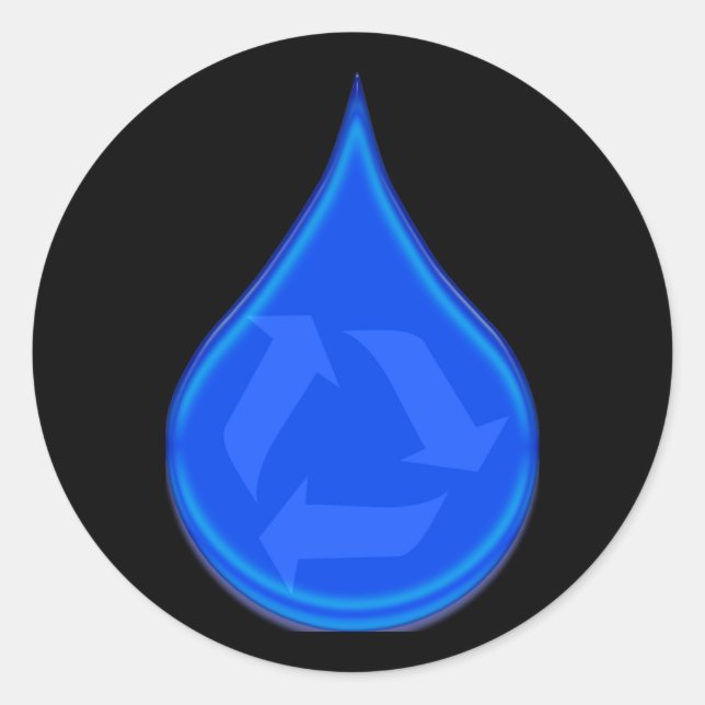Conserve and Save Water Classic Round Sticker (Front)