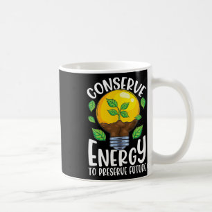 Conserve Energy Lightbulb Tree Green Environment Coffee Mug