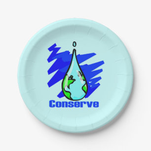 Conserve Water Paper Plate