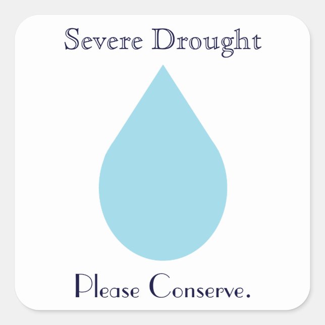 Conserve Water Square Sticker (Front)
