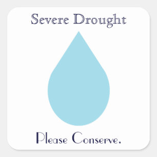 Conserve Water Square Sticker