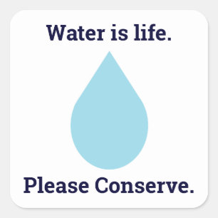 Conserve Water Square Sticker
