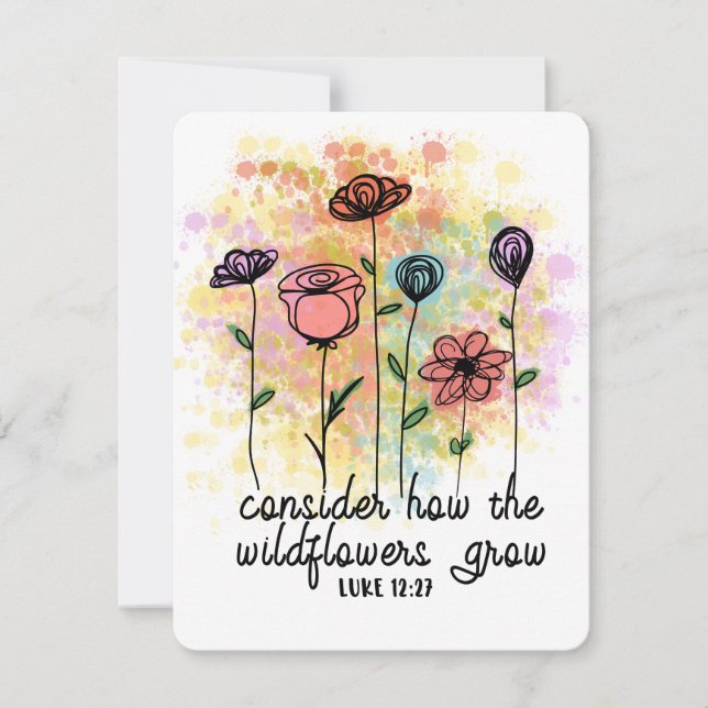 consider how the wildflowers grow positive gifts holiday card (Front)