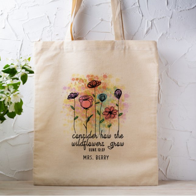 Consider How the Wildflowers Grow Tote Bag (Creator Uploaded)