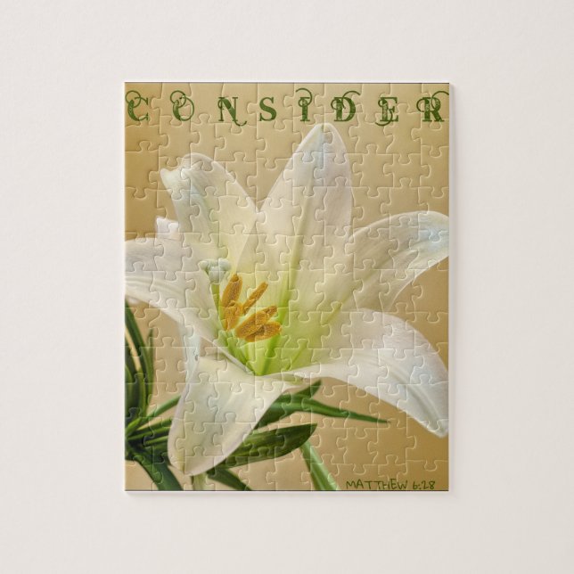CONSIDER Matthew 6:28 I Jigsaw Puzzle (Vertical)