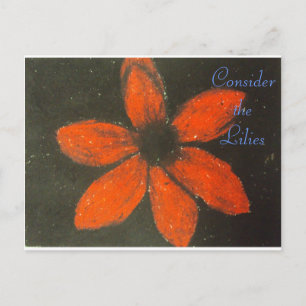 Consider the lilies Scripture Art Romans 8:38-39 Postcard