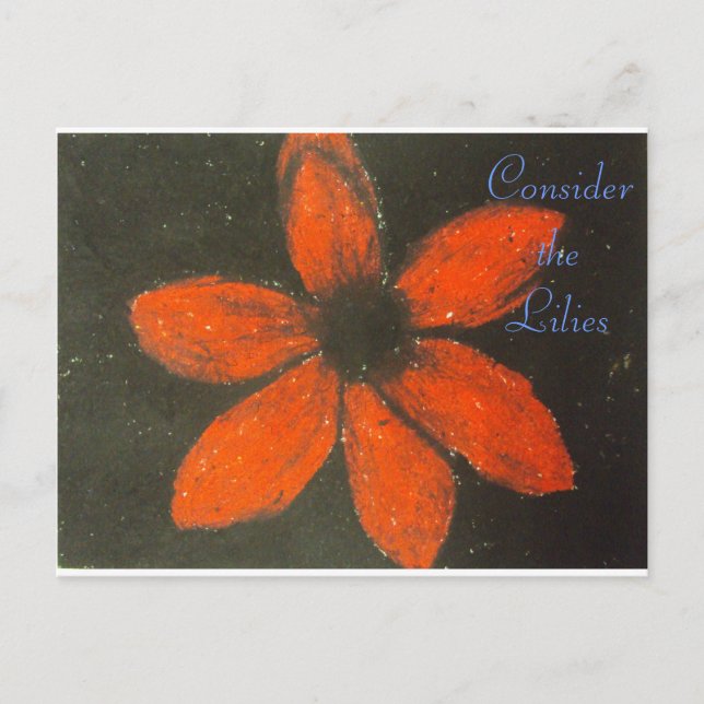 Consider the lilies Scripture Art Romans 8:38-39 Postcard (Front)