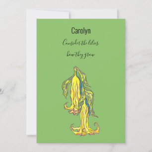 Consider the lillies, how they grow, personalised  holiday card