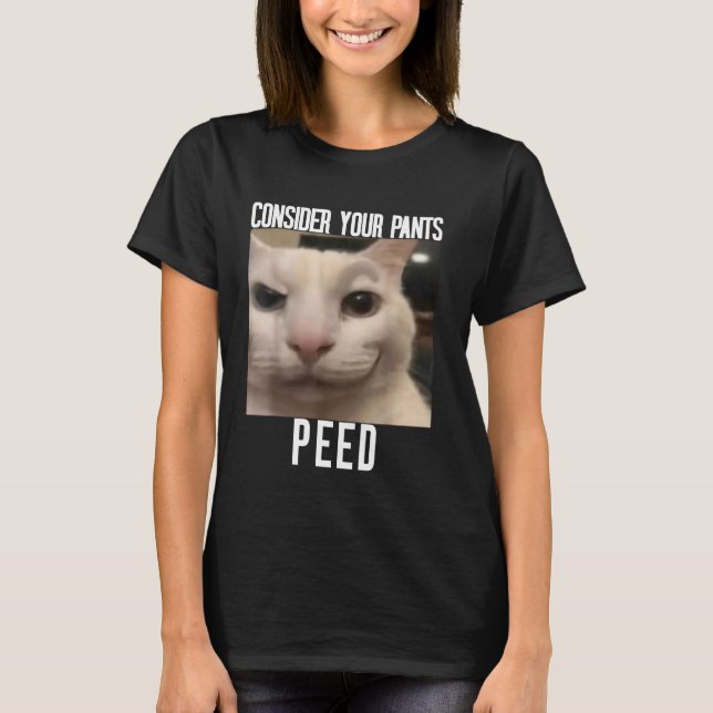 Consider Your Pants Peed Weird Cat Meme Funny Meme T-Shirt (Front)