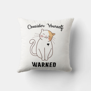 Consider Yourself Warned Evil Cat Cushion