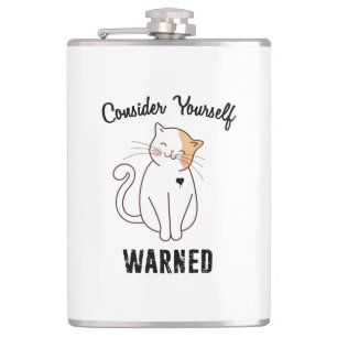 Consider Yourself Warned Evil Cat Hip Flask